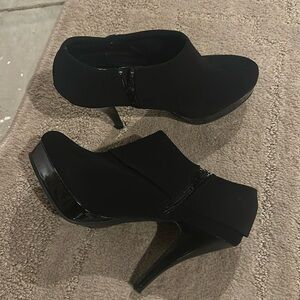 Platform Black Suede Booties - Size: 8.5